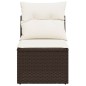 vidaXL Gartensofa ohne Armlehnen mit Kissen Braun Poly Rattan vidaXL Gartensofa ohne Armlehnen mit Kissen Braun Poly Rattan