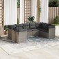 vidaXL 9-tlg. Garten-Sofagarnitur mit Kissen Grau Poly Rattan vidaXL 9-tlg. Garten-Sofagarnitur mit Kissen Grau Poly Rattan
