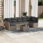 vidaXL 8-tlg. Garten-Sofagarnitur mit Kissen Grau Poly Rattan vidaXL 8-tlg. Garten-Sofagarnitur mit Kissen Grau Poly Rattan