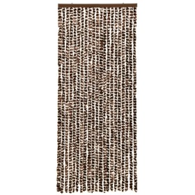 vidaXL Insektenschutz-Vorhang Braun und Weiß 56x185 cm Chenille