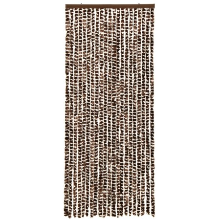 vidaXL Insektenschutz-Vorhang Braun und Weiß 56x185 cm Chenille