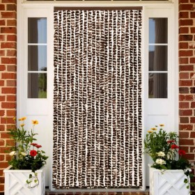 vidaXL Insektenschutz-Vorhang Braun und Weiß 56x185 cm Chenille