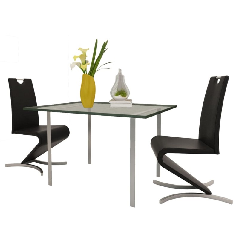 vidaXL Esszimmerstühle 2 Stk. Schwarz Kunstleder vidaXL Esszimmerstühle 2 Stk. Schwarz Kunstleder