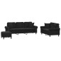 vidaXL 3-tlg. Sofagarnitur mit Kissen Schwarz Samt vidaXL 3-tlg. Sofagarnitur mit Kissen Schwarz Samt