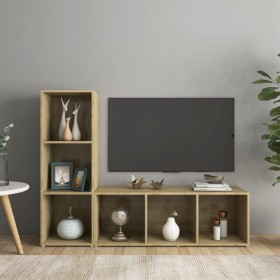 vidaXL TV-Schränke 2 Stk. Sonoma-Eiche 107x35x37 cm Holzwerkstoff