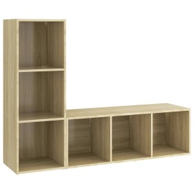 vidaXL TV-Schränke 2 Stk. Sonoma-Eiche 107x35x37 cm Holzwerkstoff