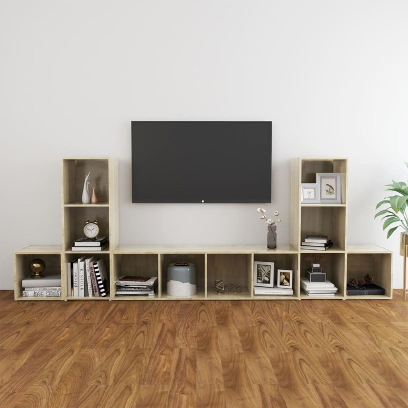 vidaXL 5-tlg. TV-Schrank-Set Sonoma-Eiche Holzwerkstoff vidaXL 5-tlg. TV-Schrank-Set Sonoma-Eiche Holzwerkstoff