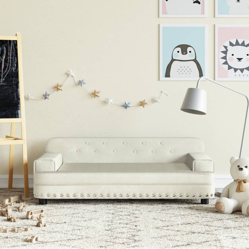 vidaXL Kindersofa Creme 90x53x30 cm Samt vidaXL Kindersofa Creme 90x53x30 cm Samt