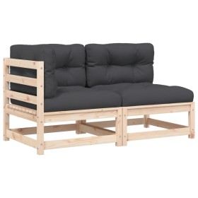 vidaXL Gartensofa mit Kissen 2-Sitzer Massivholz Kiefer