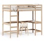 vidaXL Hochbett mit Schreibtisch 100x200 cm Massivholz Kiefer vidaXL Hochbett mit Schreibtisch 100x200 cm Massivholz Kiefer
