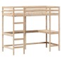 vidaXL Hochbett mit Schreibtisch 100x200 cm Massivholz Kiefer vidaXL Hochbett mit Schreibtisch 100x200 cm Massivholz Kiefer