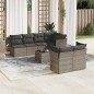 vidaXL 8-tlg. Garten-Sofagarnitur mit Kissen Grau Poly Rattan vidaXL 8-tlg. Garten-Sofagarnitur mit Kissen Grau Poly Rattan