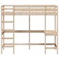 vidaXL Hochbett mit Schreibtisch 90x200 cm Massivholz Kiefer vidaXL Hochbett mit Schreibtisch 90x200 cm Massivholz Kiefer