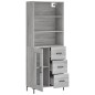 Highboard Grau Sonoma 69,5x34x180 cm Holzwerkstoff Highboard Grau Sonoma 69,5x34x180 cm Holzwerkstoff
