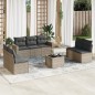 vidaXL 8-tlg. Garten-Sofagarnitur mit Kissen Grau Poly Rattan vidaXL 8-tlg. Garten-Sofagarnitur mit Kissen Grau Poly Rattan