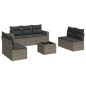 vidaXL 8-tlg. Garten-Sofagarnitur mit Kissen Grau Poly Rattan vidaXL 8-tlg. Garten-Sofagarnitur mit Kissen Grau Poly Rattan