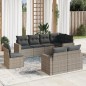 vidaXL 8-tlg. Garten-Sofagarnitur mit Kissen Grau Poly Rattan vidaXL 8-tlg. Garten-Sofagarnitur mit Kissen Grau Poly Rattan