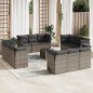 vidaXL 13-tlg. Garten-Sofagarnitur mit Kissen Grau Poly Rattan vidaXL 13-tlg. Garten-Sofagarnitur mit Kissen Grau Poly Rattan