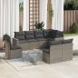 vidaXL 8-tlg. Garten-Sofagarnitur mit Kissen Grau Poly Rattan vidaXL 8-tlg. Garten-Sofagarnitur mit Kissen Grau Poly Rattan