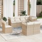 vidaXL 8-tlg. Garten-Sofagarnitur mit Kissen Beige Poly Rattan vidaXL 8-tlg. Garten-Sofagarnitur mit Kissen Beige Poly Rattan