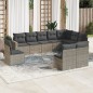 vidaXL 10-tlg. Garten-Sofagarnitur mit Kissen Grau Poly Rattan vidaXL 10-tlg. Garten-Sofagarnitur mit Kissen Grau Poly Rattan