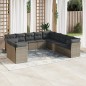 vidaXL 11-tlg. Garten-Sofagarnitur mit Kissen Grau Poly Rattan vidaXL 11-tlg. Garten-Sofagarnitur mit Kissen Grau Poly Rattan