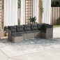 vidaXL 7-tlg. Garten-Sofagarnitur mit Kissen Grau Poly Rattan vidaXL 7-tlg. Garten-Sofagarnitur mit Kissen Grau Poly Rattan