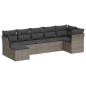 vidaXL 7-tlg. Garten-Sofagarnitur mit Kissen Grau Poly Rattan vidaXL 7-tlg. Garten-Sofagarnitur mit Kissen Grau Poly Rattan