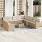 vidaXL 12-tlg. Garten-Sofagarnitur mit Kissen Beige Poly Rattan vidaXL 12-tlg. Garten-Sofagarnitur mit Kissen Beige Poly Rattan