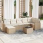 vidaXL 8-tlg. Garten-Sofagarnitur mit Kissen Beige Poly Rattan vidaXL 8-tlg. Garten-Sofagarnitur mit Kissen Beige Poly Rattan