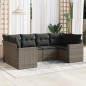 vidaXL 6-tlg. Garten-Sofagarnitur mit Kissen Grau Poly Rattan vidaXL 6-tlg. Garten-Sofagarnitur mit Kissen Grau Poly Rattan
