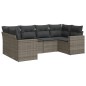 vidaXL 6-tlg. Garten-Sofagarnitur mit Kissen Grau Poly Rattan vidaXL 6-tlg. Garten-Sofagarnitur mit Kissen Grau Poly Rattan