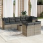 vidaXL 9-tlg. Garten-Sofagarnitur mit Kissen Grau Poly Rattan vidaXL 9-tlg. Garten-Sofagarnitur mit Kissen Grau Poly Rattan