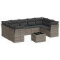 vidaXL 10-tlg. Garten-Sofagarnitur mit Kissen Grau Poly Rattan vidaXL 10-tlg. Garten-Sofagarnitur mit Kissen Grau Poly Rattan