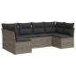 vidaXL 6-tlg. Garten-Sofagarnitur mit Kissen Grau Poly Rattan vidaXL 6-tlg. Garten-Sofagarnitur mit Kissen Grau Poly Rattan