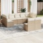 vidaXL 9-tlg. Garten-Sofagarnitur mit Kissen Beige Poly Rattan vidaXL 9-tlg. Garten-Sofagarnitur mit Kissen Beige Poly Rattan