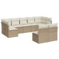 vidaXL 9-tlg. Garten-Sofagarnitur mit Kissen Beige Poly Rattan vidaXL 9-tlg. Garten-Sofagarnitur mit Kissen Beige Poly Rattan
