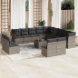 vidaXL 14-tlg. Garten-Sofagarnitur mit Kissen Grau Poly Rattan vidaXL 14-tlg. Garten-Sofagarnitur mit Kissen Grau Poly Rattan