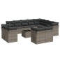 vidaXL 13-tlg. Garten-Sofagarnitur mit Kissen Grau Poly Rattan vidaXL 13-tlg. Garten-Sofagarnitur mit Kissen Grau Poly Rattan