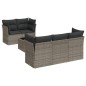 vidaXL 6-tlg. Garten-Sofagarnitur mit Kissen Grau Poly Rattan vidaXL 6-tlg. Garten-Sofagarnitur mit Kissen Grau Poly Rattan