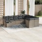 vidaXL 10-tlg. Garten-Sofagarnitur mit Kissen Grau Poly Rattan vidaXL 10-tlg. Garten-Sofagarnitur mit Kissen Grau Poly Rattan