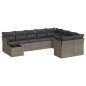 vidaXL 10-tlg. Garten-Sofagarnitur mit Kissen Grau Poly Rattan vidaXL 10-tlg. Garten-Sofagarnitur mit Kissen Grau Poly Rattan