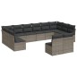 vidaXL 12-tlg. Garten-Sofagarnitur mit Kissen Grau Poly Rattan vidaXL 12-tlg. Garten-Sofagarnitur mit Kissen Grau Poly Rattan