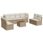 vidaXL 9-tlg. Garten-Sofagarnitur mit Kissen Beige Poly Rattan vidaXL 9-tlg. Garten-Sofagarnitur mit Kissen Beige Poly Rattan