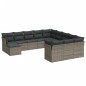 vidaXL 12-tlg. Garten-Sofagarnitur mit Kissen Grau Poly Rattan vidaXL 12-tlg. Garten-Sofagarnitur mit Kissen Grau Poly Rattan