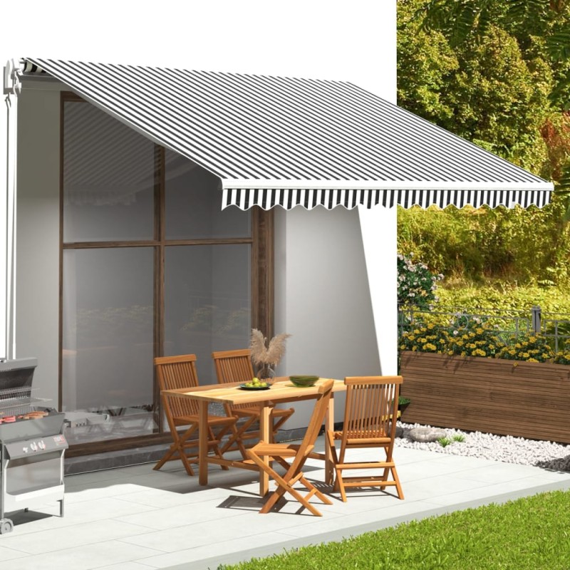vidaXL Markisenbespannung Anthrazit und Weiß 4,5x3,5 m vidaXL Markisenbespannung Anthrazit und Weiß 4,5x3,5 m