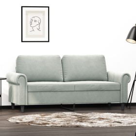 vidaXL 2-Sitzer-Sofa Hellgrau 140 cm Samt