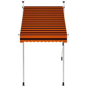 vidaXL Einziehbare Markise Handbetrieben 100 cm Orange und Braun