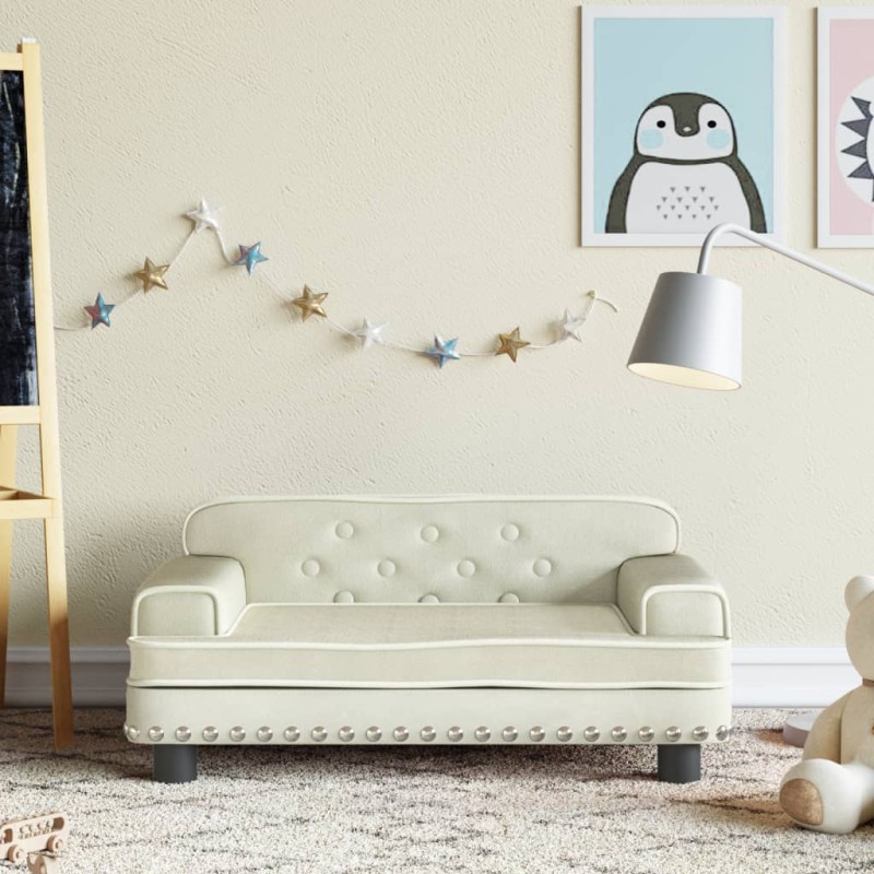 vidaXL Kindersofa Creme 70x45x30 cm Samt vidaXL Kindersofa Creme 70x45x30 cm Samt