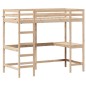 vidaXL Hochbett mit Schreibtisch 90x190 cm Massivholz Kiefer vidaXL Hochbett mit Schreibtisch 90x190 cm Massivholz Kiefer